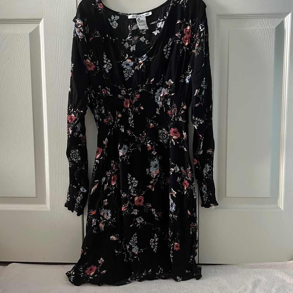 American Rag Black Floral Dress!! Only worn once!!